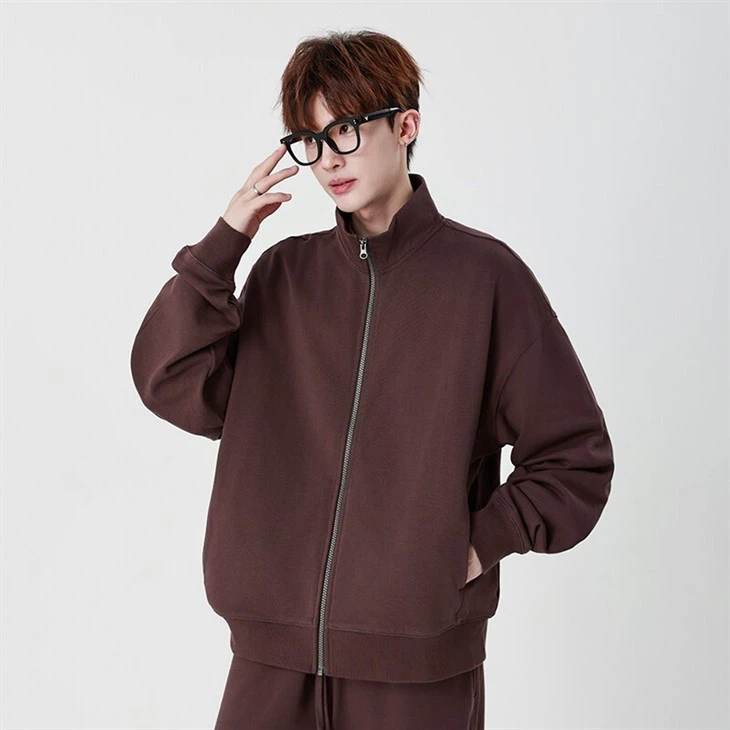 Collared Zip Up Sweatshirt Made In China